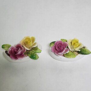 Royal Sutherland Rose Vintage Knick Knack Set Of 2